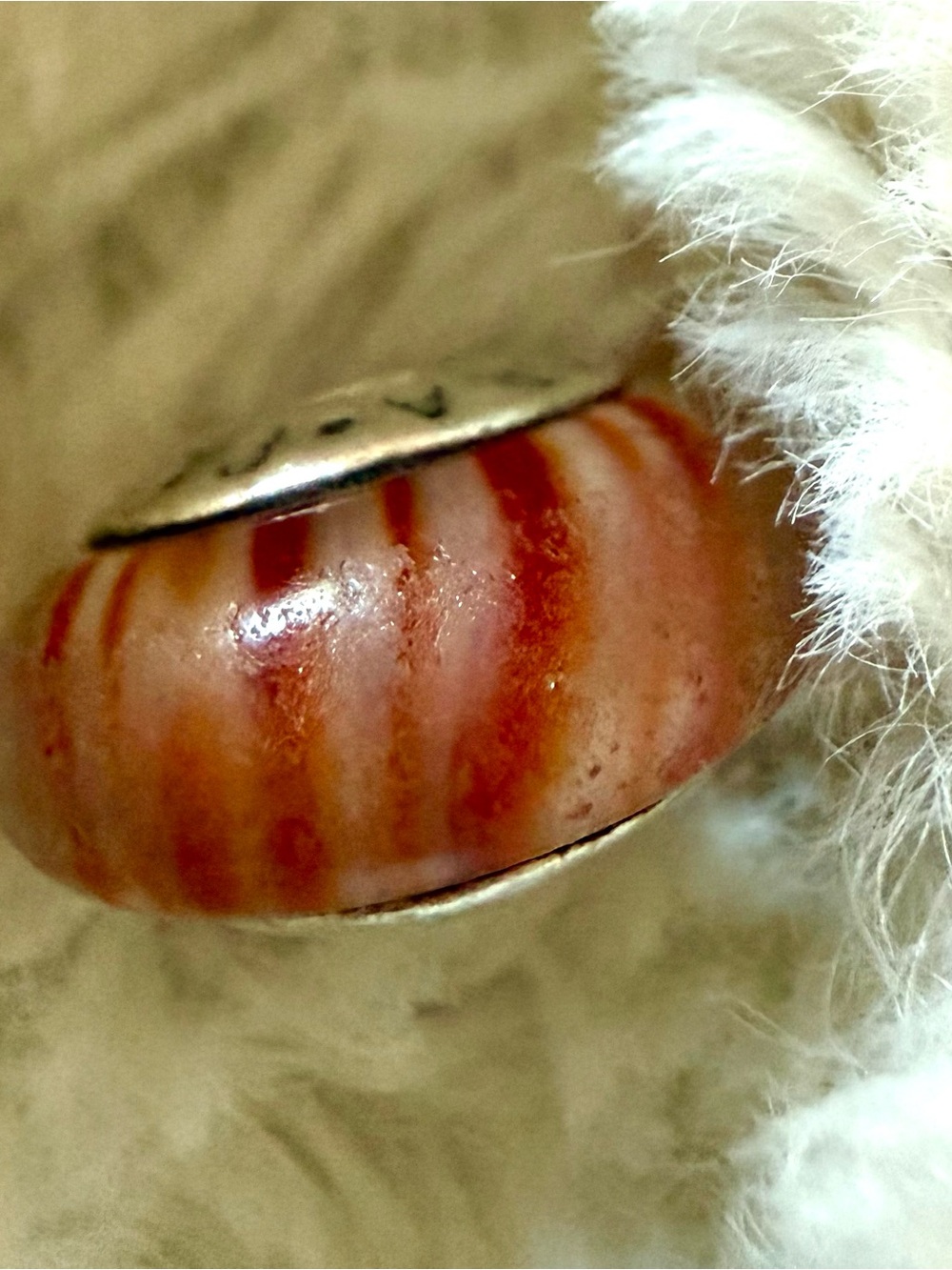 Genuine red white Murano glass Pandora charm